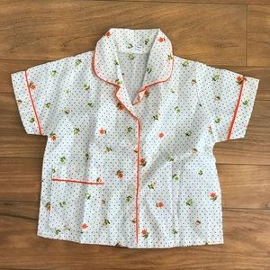 Vintage 2T pajama top button down short sleeved